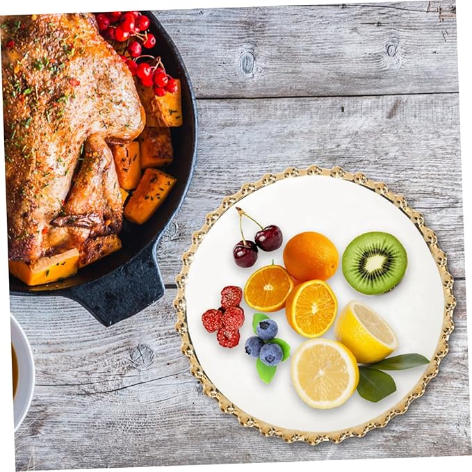 Porcelain Ceramic Dinner Plate and Appetizer Tray for Household and Restaurant Use Smooth Safe Surface Easy to Clean for Salad Pasta Snacks Serving White Design