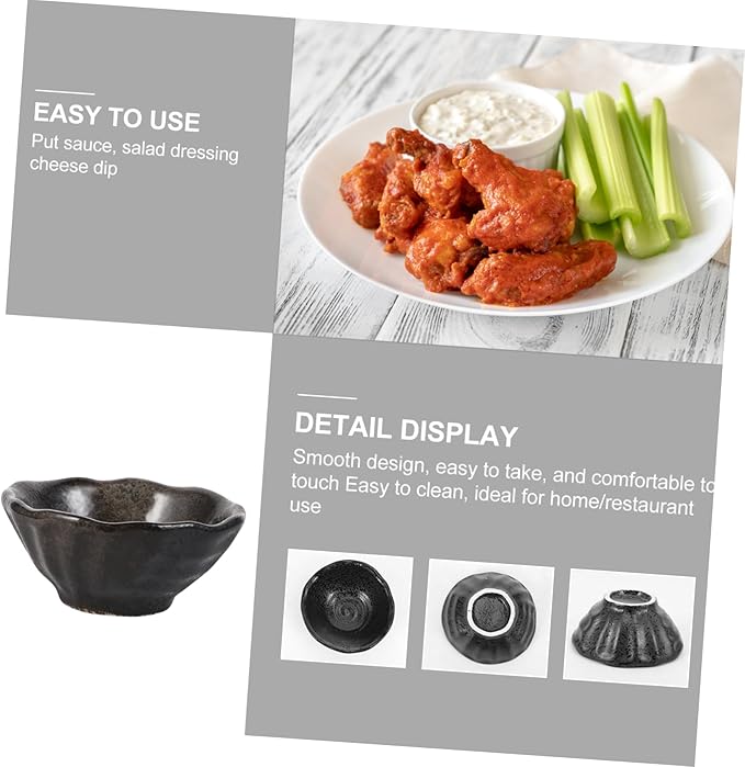 Cabilock Creative Irregular Ceramic Appetizer Serving Plate Unique Japanese Style Spice Dish Food-Grade Porcelain for Sauces and Seasonings for Restaurants and Home Use