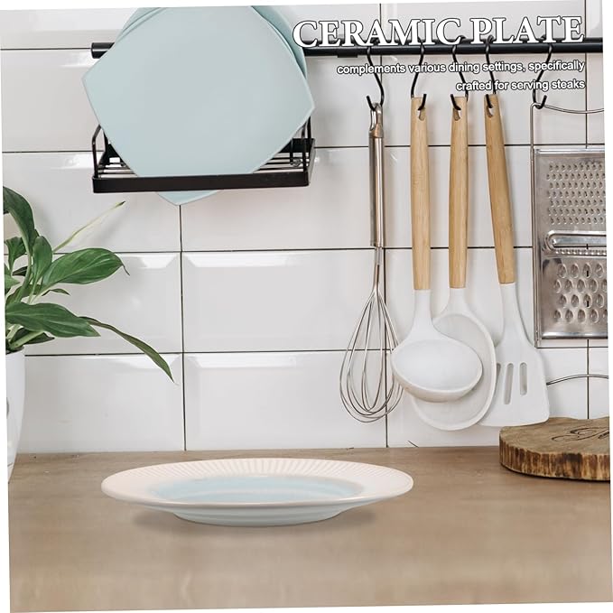 Ceramic Plate Round Restaurant Plate Embossed Western Style for Wedding Food Serving Dish
