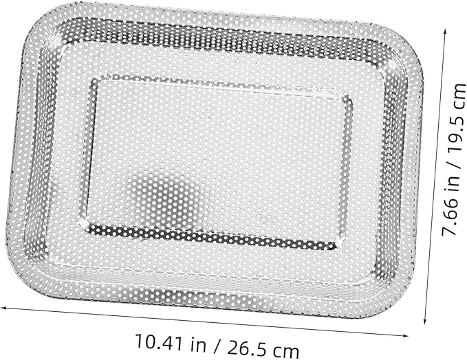 Stainless Steel Drain Tray Steaming Dish Fine Mesh Tea Tray Japanese Style for Air Fryer Replacement Parts Efficient Water Drainage