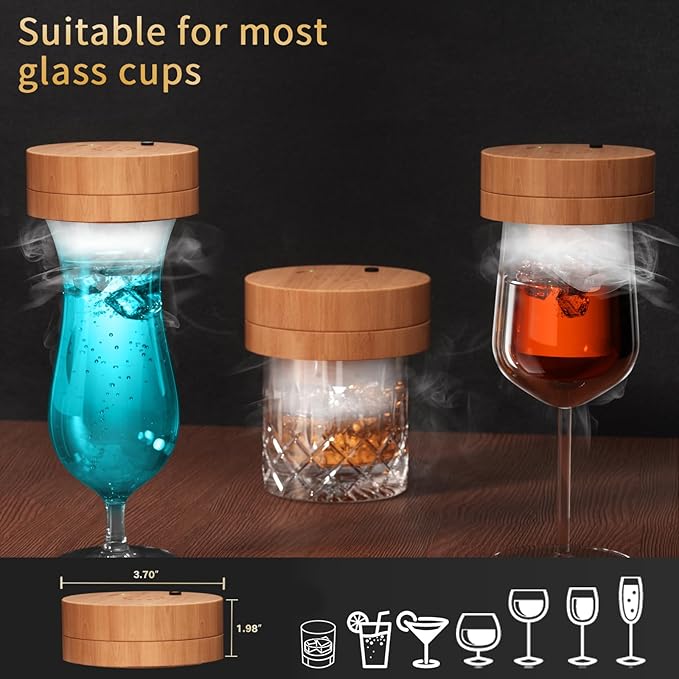 Electric Whiskey Smoker Kit with 6 Wood Chips, Rechargeable Cocktail Smoker Kit Built-in Lighter, No Butane Needed,Old Fashioned Drink Smoker Kit, Gifts for Men, Dad, Husband