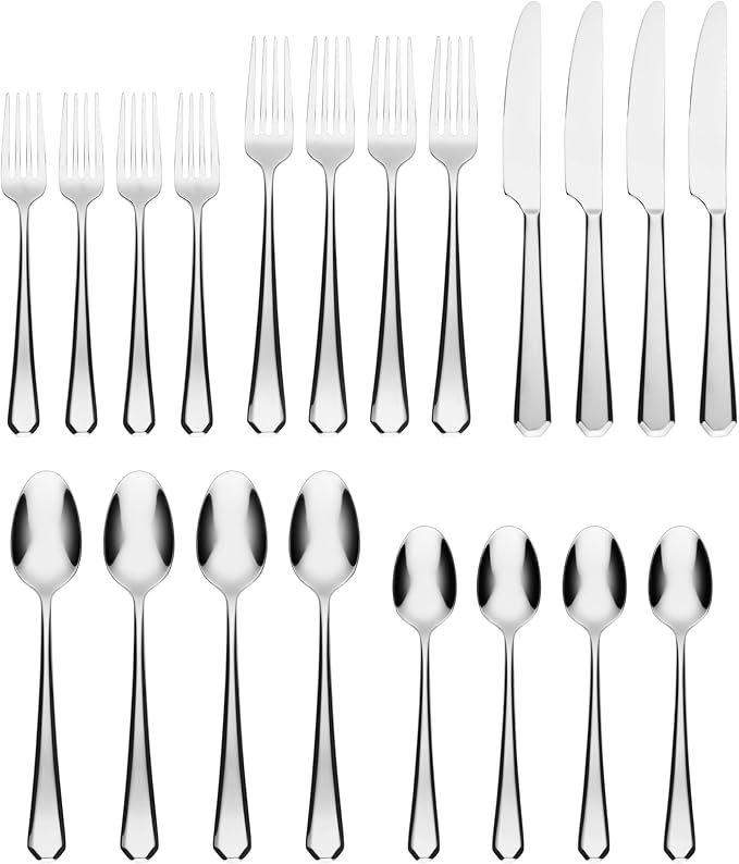 Cambridge 353520DS Geo Mirror 20-Piece Flatware Set