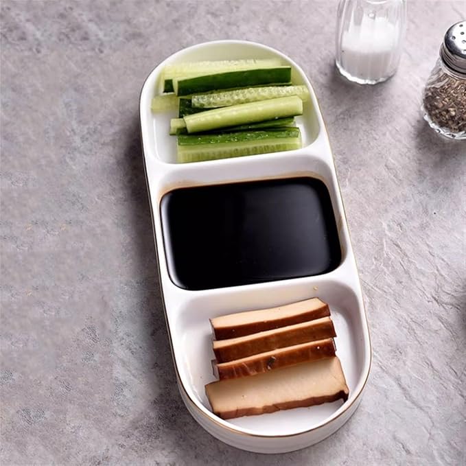 Appetizer Bowls Convenient and Practical Compartmentalized Plate Snack Plate Cold Dishes Plate Small Dishes Plate Appetizer Plate Salad Bowls (Color : A)
