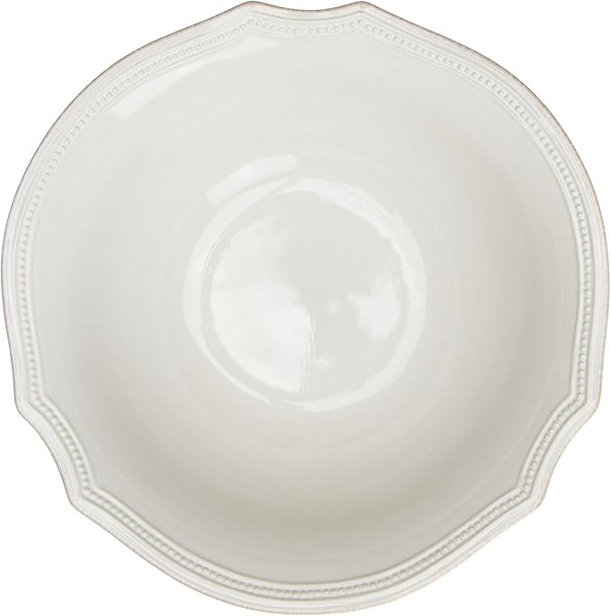 Lenox White French Perle Bead Serving Bowl, 64-Ounce