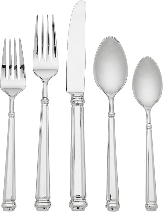 Kate Spade New York Abington Square 5-Piece Flatware Set, 0.85 LB, Metallic