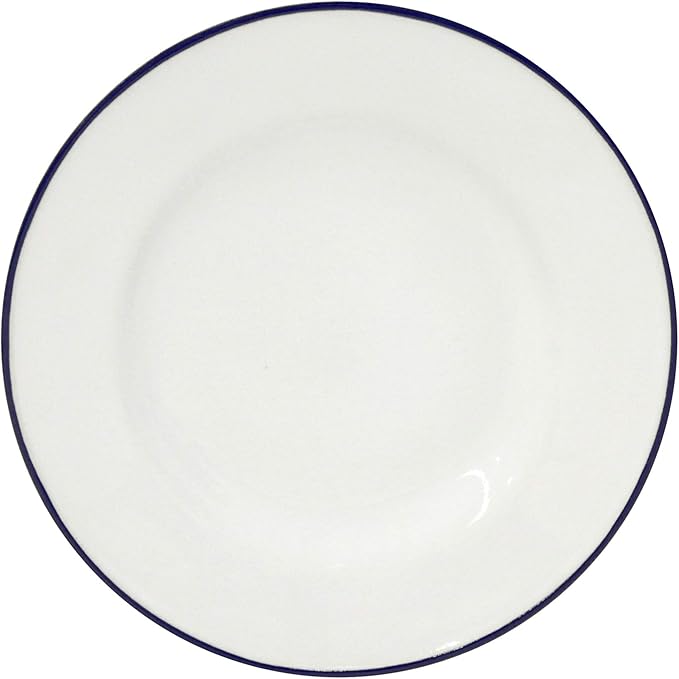 Costa Nova Ceramic Stoneware 6'' Bread Plate - Beja Collection, White & Blue | Microwave & Dishwasher Safe Dinnerware | Food Safe Glazing | Restaurant Quality Tableware