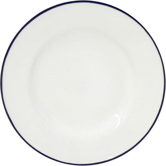 Costa Nova Ceramic Stoneware 6'' Bread Plate - Beja Collection, White & Blue | Microwave & Dishwasher Safe Dinnerware | Food Safe Glazing | Restaurant Quality Tableware