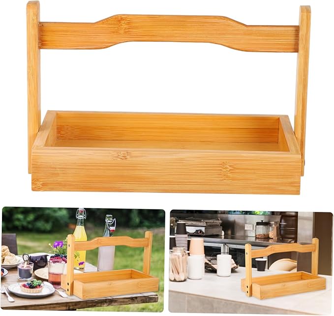 Cabilock Creative Wooden Serving Tray Versatile Storage Plate for Snacks Desserts and More for Restaurants Bakeries and Home Use Functional and Space-Saving Design