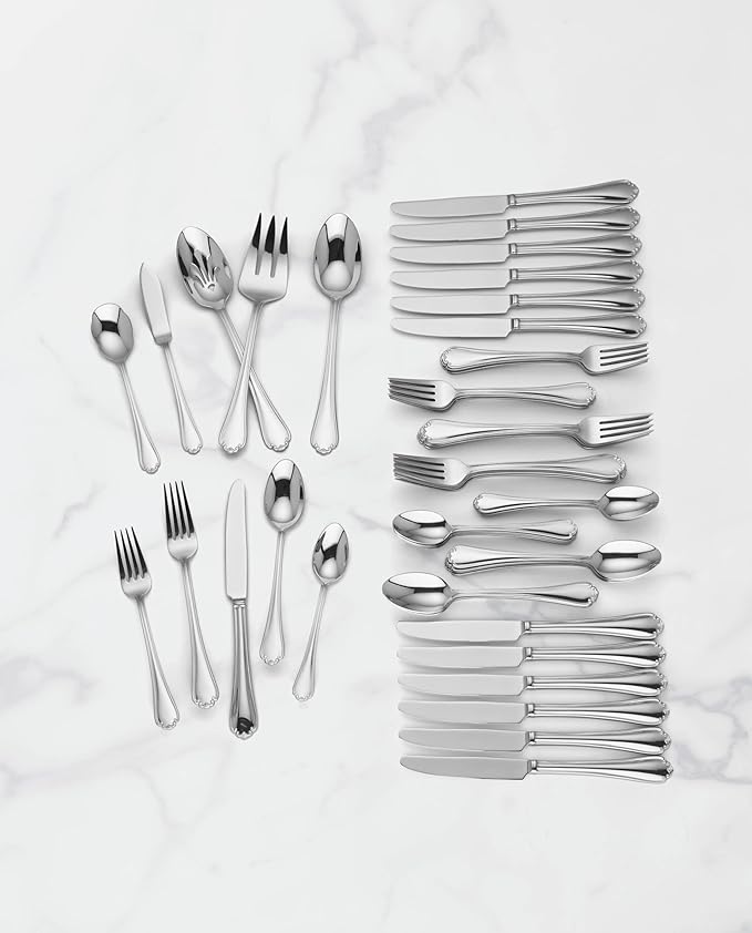 Lenox Chelse Muse 65-Piece Flatware Set, 9.60 LB, Metallic