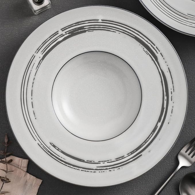 Modern Large Dinner Plates 10-inch Ceramic Plate Household Appetizer Straw Hat Pasta Restaurant Kitchen Hotel Commercial Breakfast Tableware Stackable Dinner Plates