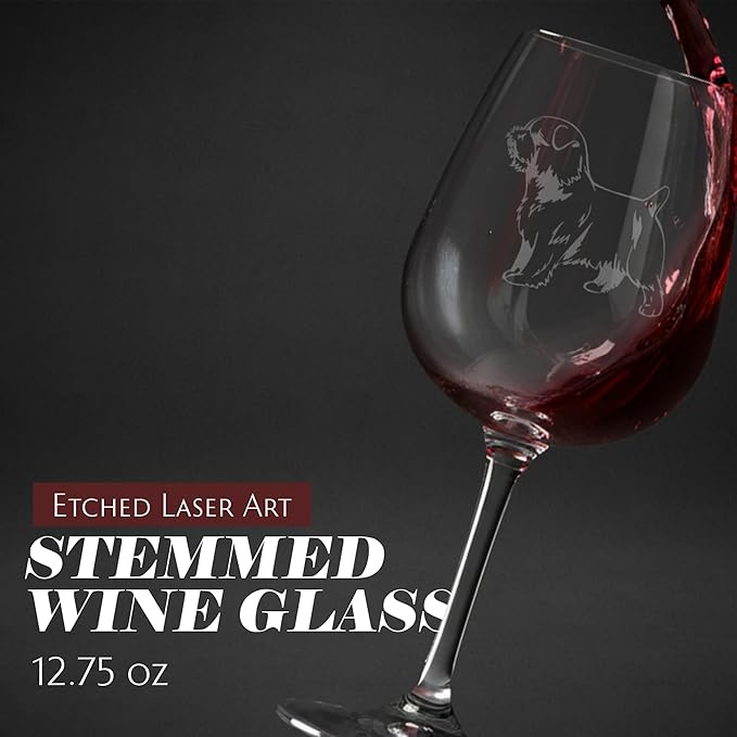 Etched Laser Art Personalized Dog Themed Etched Wine Glass - Custom Dog Breed Wine Glasses, Ideal for Pet Lovers, Unique & Personalized Birthday Gift for Men & Women - Norfolk Terrier, 12.75 oz