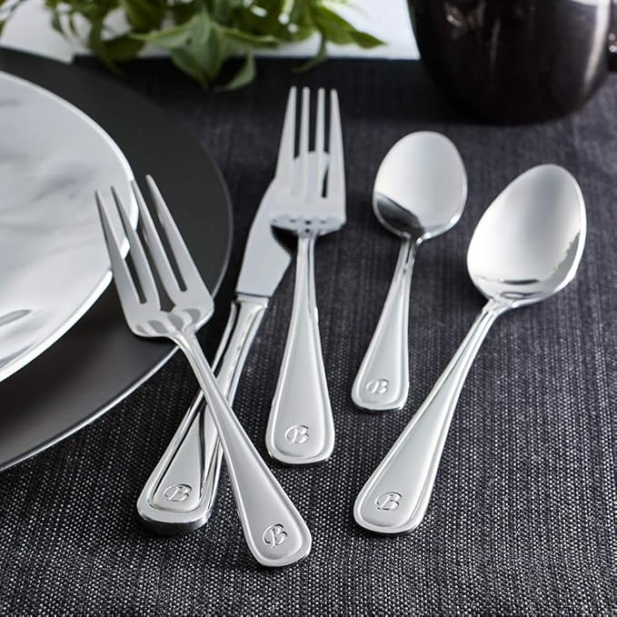 RiverRidge 46-Pc. Monogrammed Flatware, Service for 8, Marina Pattern - X