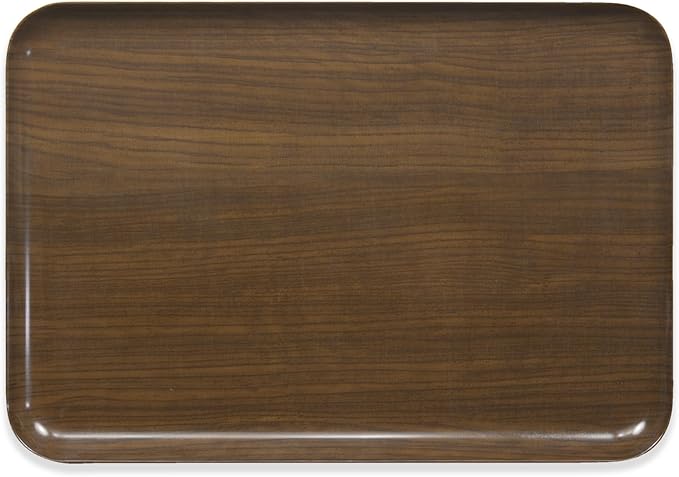 TATSU-Craft NR Non Slip Serving Tray with Faux Wood, Oak, Microwave Safe Plastic Tray, 15.3 x 10.6 Inches, Ideal for Cafeterias, Restaurants, Coffee Shops, Home, Fast Food, Snacks, Drinks, Tea, More