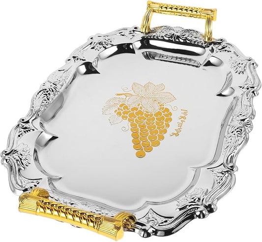 Cabilock Jewelry Tray Dishes Platters for Appetizer Fruits Serving Tray Versatile Serving Plate Antiquely Elegant