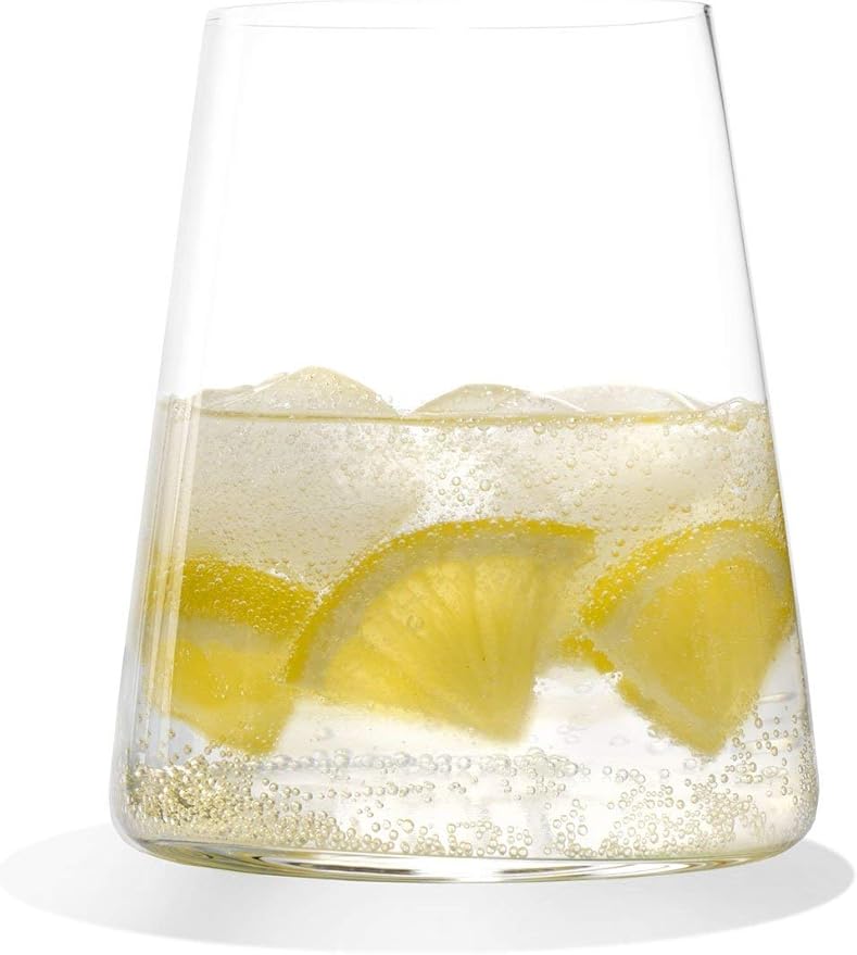 Stölzle Lausitz White Wine Tumblers Power 6-Piece Set, 13 1/2 oz – Modern Stemless Crystal Wine Glasses for Maximum Aroma – Durable & Dishwasher Safe, Made in Germany