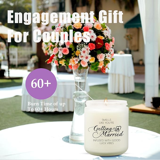 Wedding Gifts, Getting Married Candle, Mr and Mrs Gift, Engagement Gifts for Women Couples, Bridal Shower Gift for Bride Groom, Bride to Be, Smells Like You are Getting Married