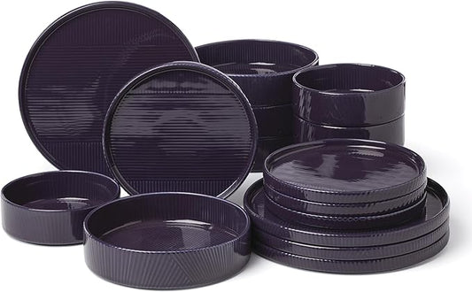 Lenox 897948 Modulus 16-Piece Dinnerware Set, Nightshade