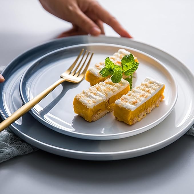 SONGCHAO Party Supplies Fruit Tray Dinner Plate Ceramic Household Dishes Round Steak Plate Dessert Plate Simple Western Food Plate 8/10 Inches Party Plates (Color : 10 inch)