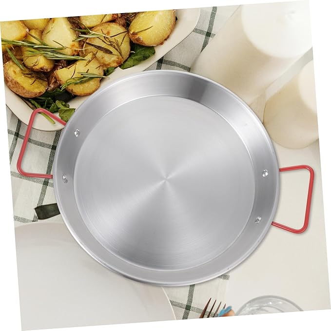 Garneck 28cm Double Handle Plate Enamel Serving Tray Large Snack Plate Decorative Salad Dish Modern Kitchen Tableware