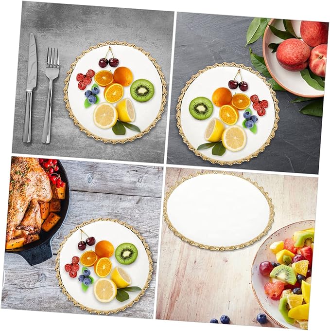 Double Ceramic Fruit and Appetizer Plate White Salad Dish for Party Serving Side Dish Tray for Dessert Pasta and Snacks in Home Restaurant