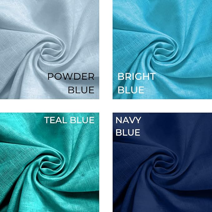 D'Moksha Homes Linen Powder Blue Table Runner 72 Inches Long - 100% Pure Linen 14 x 72 Inch Table Runner for Dining, Winter, Christmas, Holiday, New Year - Machine Washable
