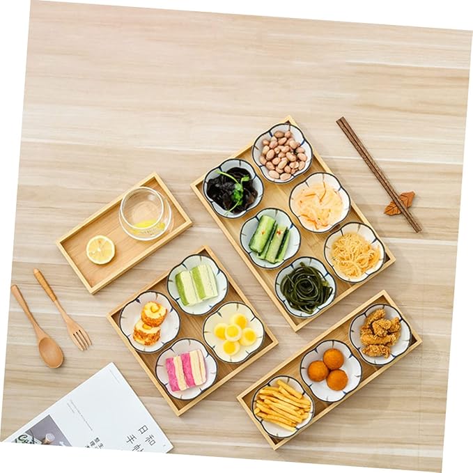 Stylish Ceramic Snack Dish Set for Home Japanese Seasoning Plates with Cherry Blossom Design for Appetizers Dipping Sauces and Snacks Serving Plates for Parties and Everyday Use