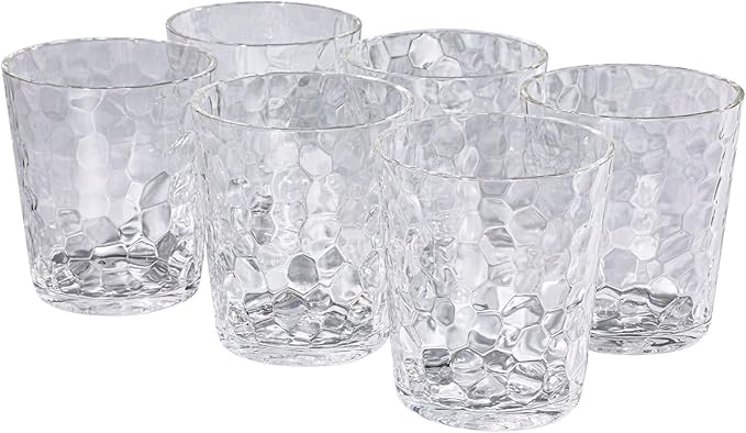 AKMQYM BPA-Free Plastic Tumblers 6 Pack (6x16oz) | Reusable Dishwasher Safe | Stackable Shatterproof Cups | Plastic Drinkware & Drinking Tumblers for Restaurant, Home, Party