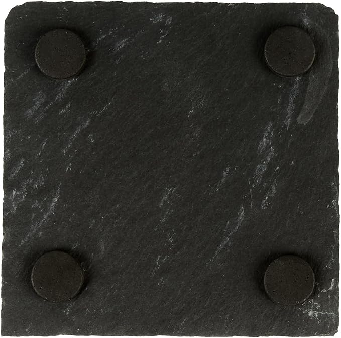 Restaurantware Square Slate Platter 10 Count 4 x 4 Inch Scratch-Resistant Slate Cheese Board Modern Serving Tray Black Rustic Design for Charcuterie and Appetizers