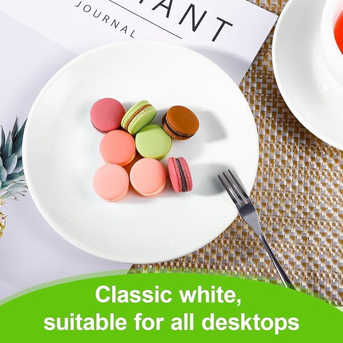Ceramic Dinner Plates Set of 4, 10 inch White Ceramic Plates, Round Porcelain Dinner Plate Serving Dishes for Kitchen Microwave, Oven, Dishwasher Safe