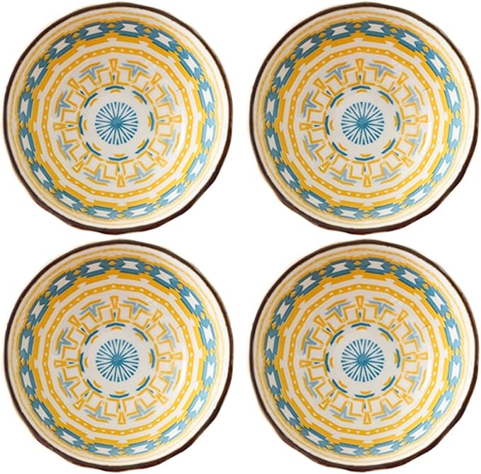 Dipping Sauce Dish Dipping Bowl Appetizer Plates 4 Pack Durable Ceramic Sauce Dish/Sauce Dipping Bowls Mini Dinnerware Plate Condiment Dish for Paste Jam Sushi Assorted Dipping Sauce Bowls/Dishes