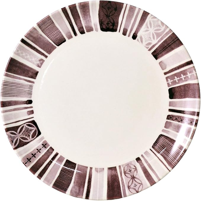 Tudor 16-Piece Premium Quality Round Porcelain Dinnerware Set,BOHEME PURPLE, Service for 4, See 10 Designs Inside!