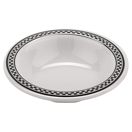GET B-454-X Melamine Narrow Rim Fruit/Dessert Bowl, 4.5 Ounce, Diamond Chexers (Set of 12)