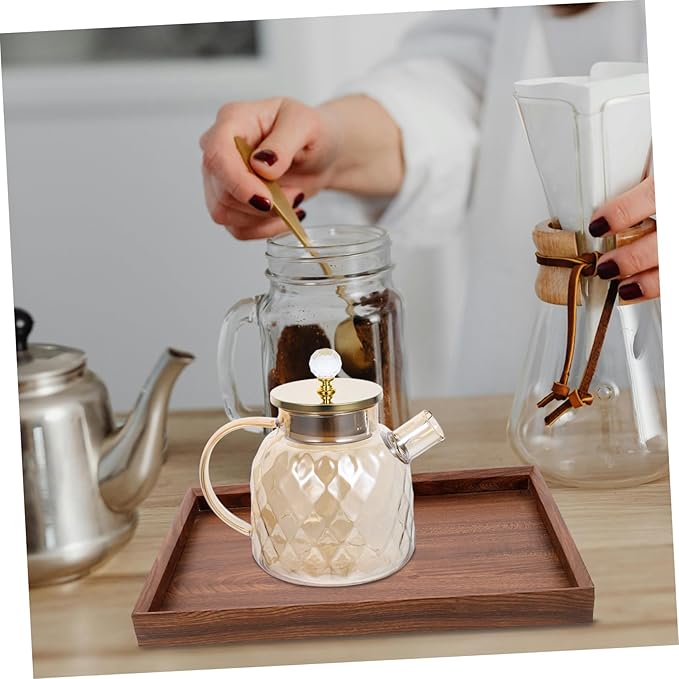 Mobestech Wooden Serving Tray Lid Black Serving Platter Rectangle Tea Tray for Snacks and Foods