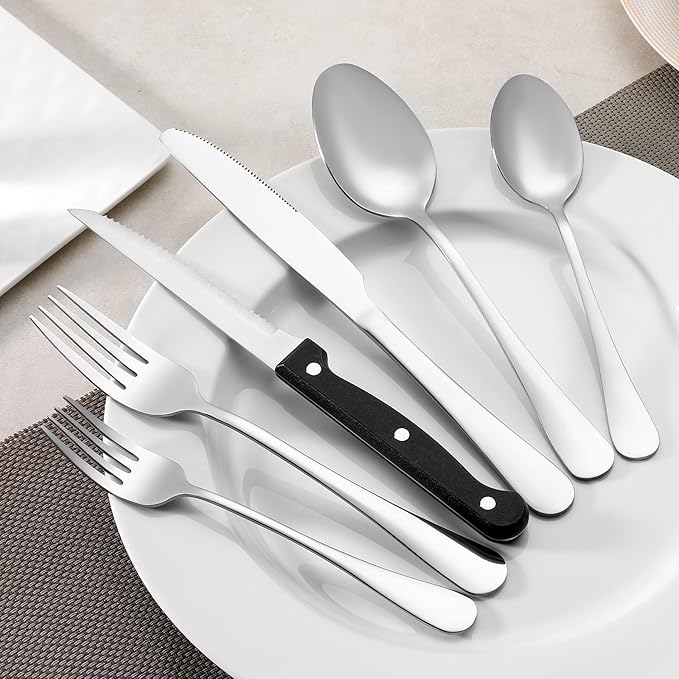 12 Pcs Large Tablespoons Set, Food-Grade Stainless Steel Soup Spoons, Metal Cutlery Spoon, Dinner Spoon, Spoons Silverware for Home, Kitchen or Restaurant, Mirror Polished, Dishwasher Safe 8 Inch