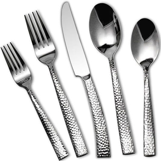 20-Piece Silverware Set, Heavy Duty Stainless Steel Flatware Set Service for 4, Cutlery Set, Mirror Finish, Dishwasher Safe