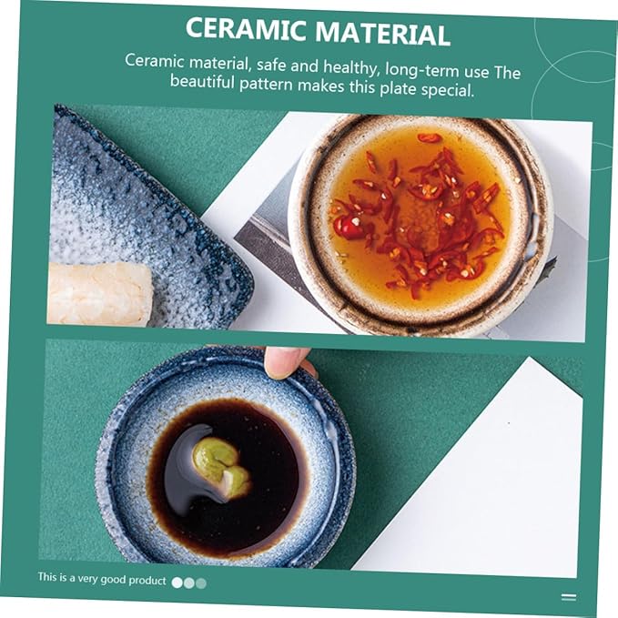 5pcs Ceramic Dipping Bowls for Condiments Mustard Plates Sauce Dishes Appetizer Dish Kitchen Supply