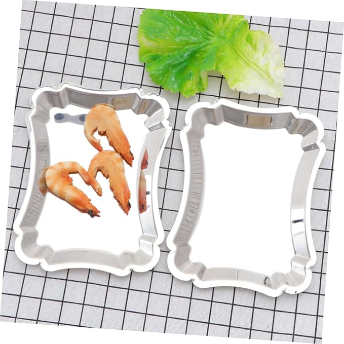 Ciieeo 2pcs Snack Trays for Party Large Serving Tray Stainless Steel Dessert Plate