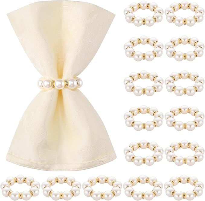 Suream Napkin Rings Gold, Set of 15 Napkin Rings Bulk for Wedding Dinner Party Kitchen Table Setting Birthday Christmas Thanksgiving Decorations