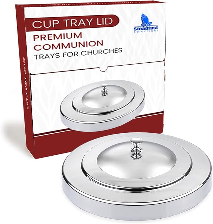 (Cup Tray Lid) Silver Premium Communion Trays for Churches | Stainless Steel Communion Set, Supplies