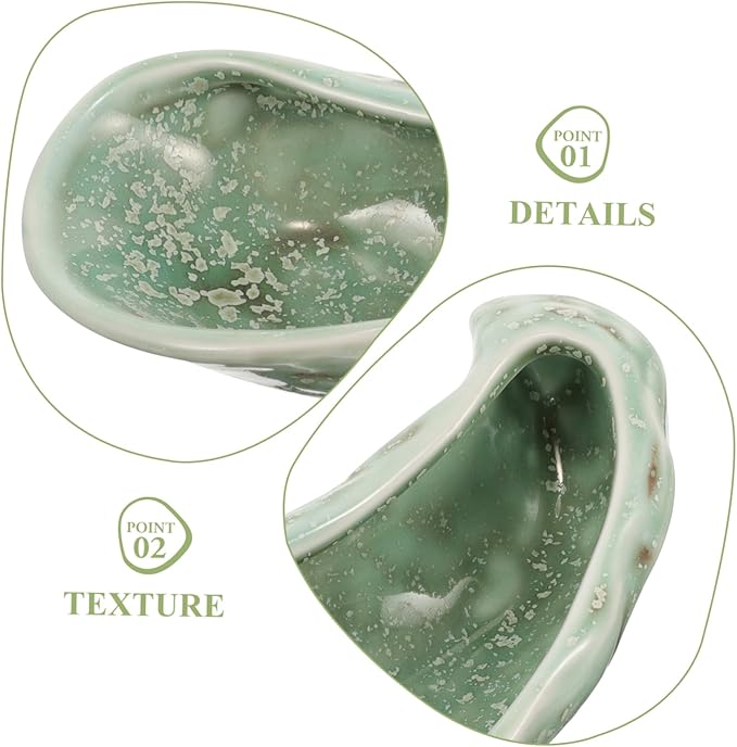 Garneck Oyster Shell Shape Ceramic Plate Sushi Serving Dish for Dinner Decorative Plate