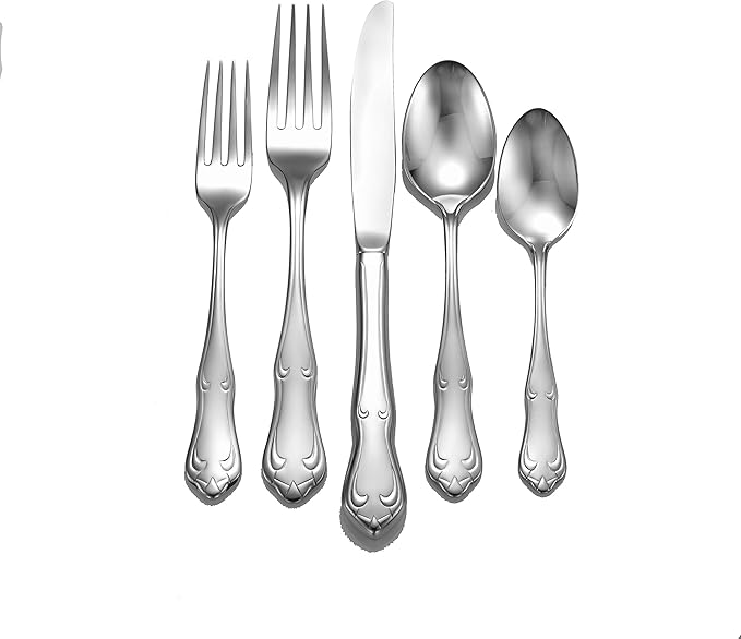 Liberty Tabletop Champlin 45-piece 18/10 Flatware Set Service for 8, Includes Serving Pieces Made in USA
