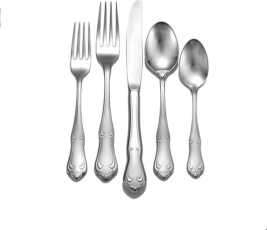 Liberty Tabletop Champlin 45-piece 18/10 Flatware Set Service for 8, Includes Serving Pieces Made in USA