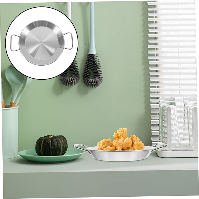 VOSAREA Stainless Steel Double Handle Serving Tray Snack Plate for Parties Appetizers Desserts and Fruits Smooth Finish and Elegant Tableware