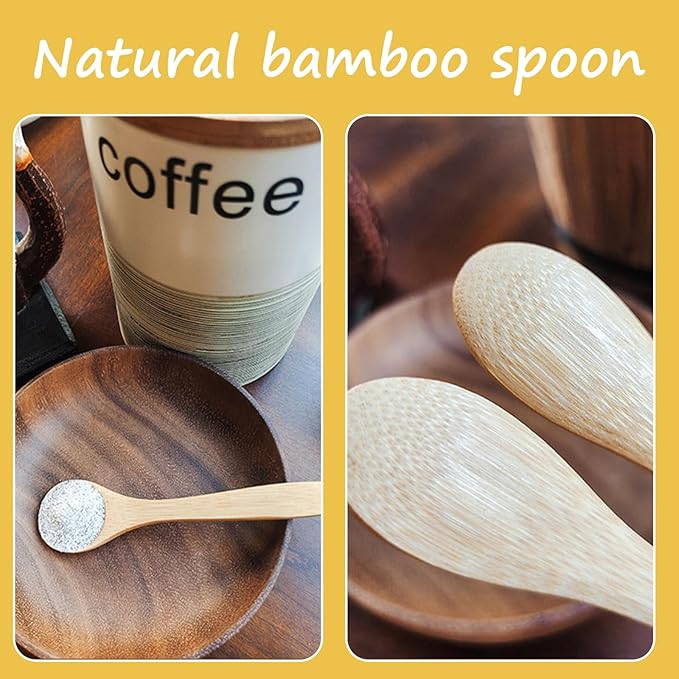 4 Pcs Small Wooden Spoons,3.5 Inch Mini Handmade Bulk Nature Tiny Spoons Little Wooden Teaspoons for Jars Sugar Coffee Creamer Honey Spices Salt Kitchen Supplies