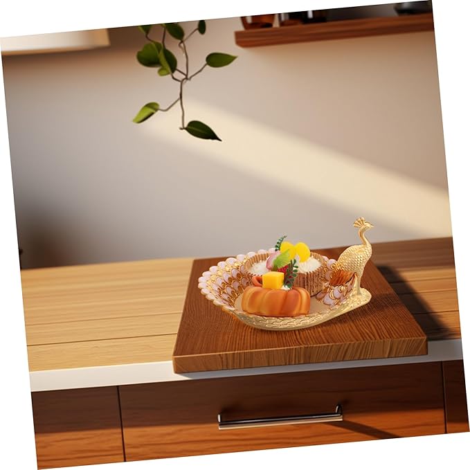 GLEAVI Metal Serving Platter Decorative Fruit Cake Tray Decorative Plate for Party