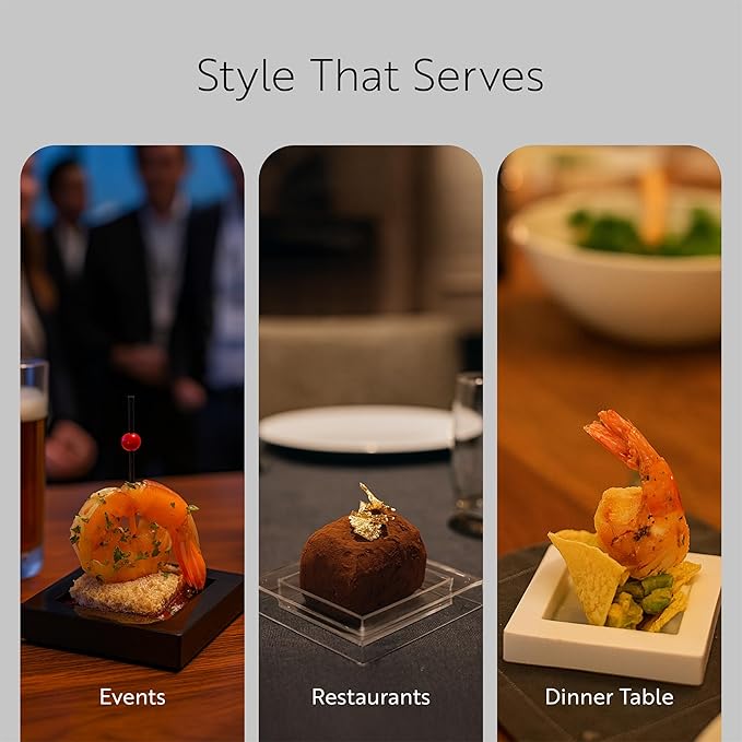 Restaurantware 2.5 x 2.5 Inch Dessert Plates 20 Disposable Appetizer Plates - For Cold Foods White Plastic Mini Serving Plates Serve Appetizers Or Desserts For Buffet Or Catered Events