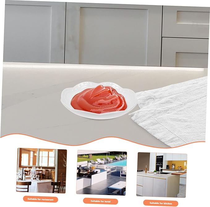 2sets Embossed Ceramic Sauce Dish Multipurpose Appetizer Plates for Dips Condiments and Snacks Modern Design Stain Resistant for Parties and Everyday Use 2pcs*2