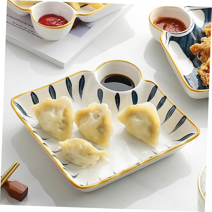 1pc Ceramic Dipping Saucer Plate for Food Service Japanese Style Meal Dish for Snacks Appetizers and Dips for Parties and Gatherings