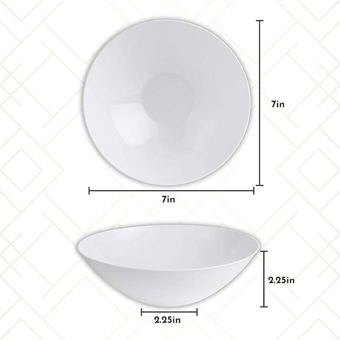 [16 OZ 40 Count] White Plastic organic Party Soup bowls Premium heavyweight Elegant Disposable Tableware Dishes