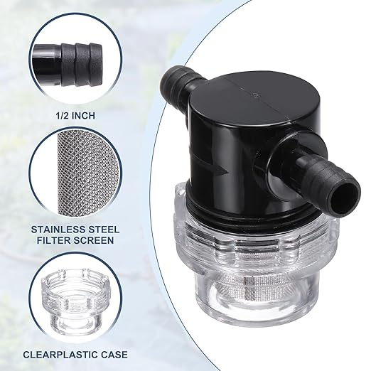 PATIKIL 2 Pcs 1/2 Inch Water Pump Strainer, in-Line Strainer with 80 Mesh Stainless Steel Filter Sprayer Filter for Garden Irrigation Pressure Washer Inlet